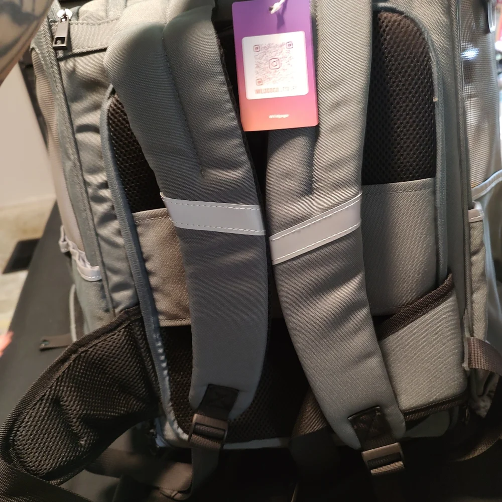 Men's Stylish Gray Backpack with Pet Carrier